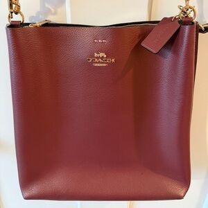 Coach Maroon Leather Shoulder Bag